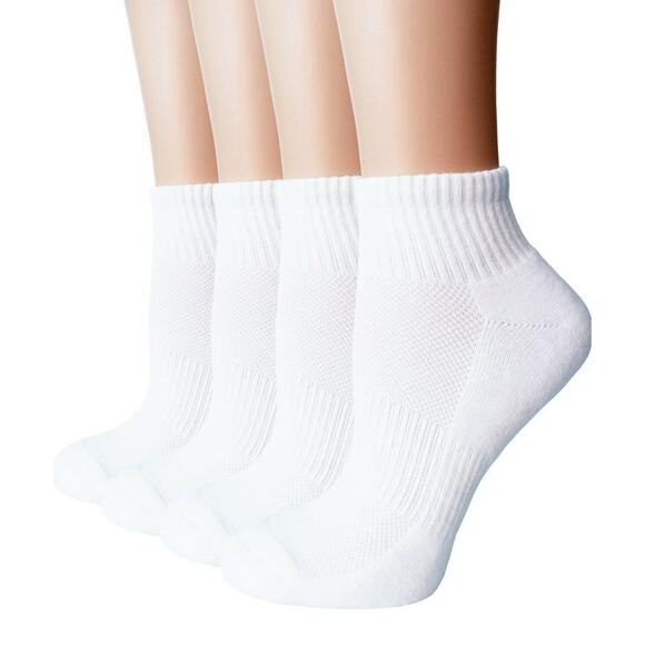 FORMEU Womens Moisture Wicking Athletic Low Cut Ankle Cotton Socks 4Pk Size 5-9 - Picture 1 of 8